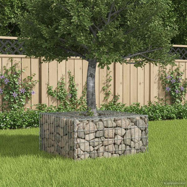 vidaXL Gabions pacelta gulta Sudraba 80 x 80 x 40 cm Cinkots tērauds