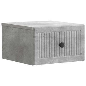 vidaXL Sienā stiprināms nakts skapis Betona pelēks 33 x 34,5 x 20 cm