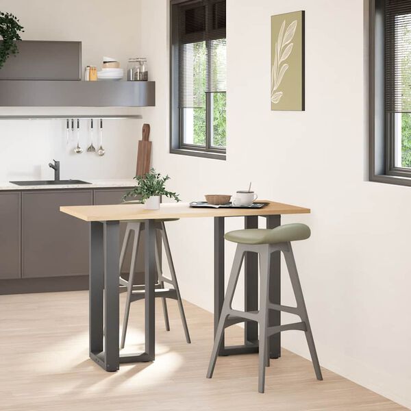 vidaXL bāra galda kājas, T-veida, 2 gab., antracīta krāsā, 50x35x(90-91) cm, tērauds