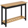 VidaXL Konsoles galds EKAI Melns 112 x 35 x 76 cm Priedes masīvkoks