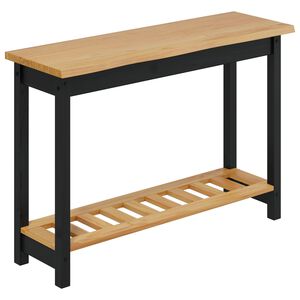 VidaXL Konsoles galds EKAI Melns 112 x 35 x 76 cm Priedes masīvkoks