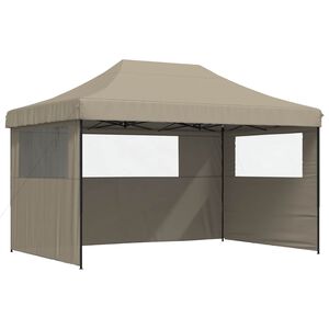 vidaXL Balles telts 292 x 440 x 315 cm Pelēkbrūna Oksforda audums