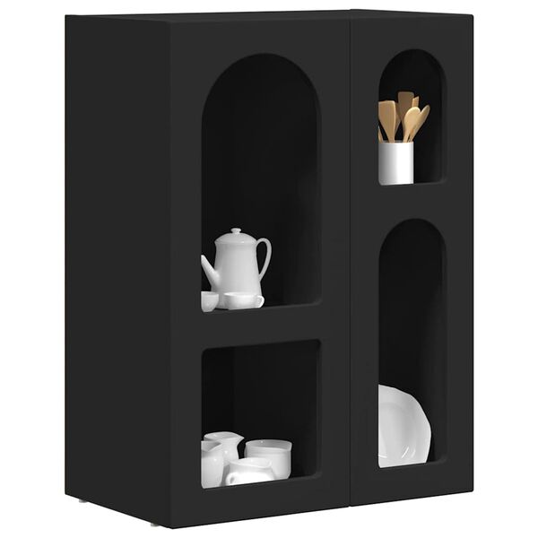 vidaXL Puse Melna 59 x 35 x 80.5 cm Inženierijas koks