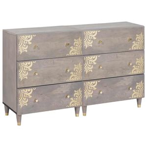 vidaXL Puse 2 gab. 60 x 33 x 75 cm Cieta mango koksne Pelēka