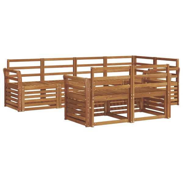 vidaXL Dīvāna komplekti 7 pcs Dabiska Cietā akācijas koks