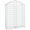 vidaXL arkveida gabiona grozs, 100x30x120/140 cm, cinkota dzelzs