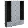 vidaXL moduļu skapis ar 18 plauktiem, melnbalts, 37x146x180,5 cm