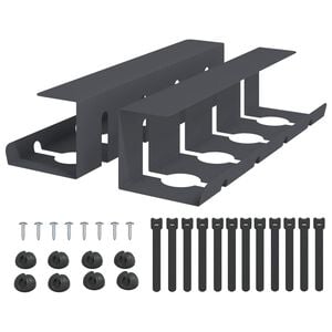 vidaXL Galda kabeļu organizators 2 gab. Antracīta 43 x 12 x 10 cm