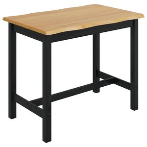 VidaXL Augsts bāra galds EKAI Melns 112 x 70 x 91 cm Priedes masīvkoks