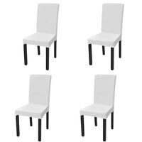 vidaXL krēslu pārvalki, 4 gab., elastīgi, balti