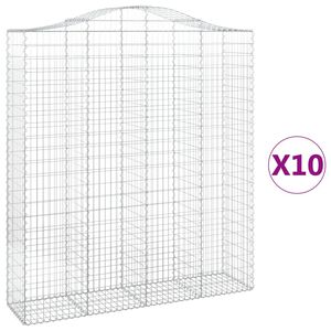 vidaXL arkveida gabiona grozi, 10gb., 200x50x220/240cm, cinkota dzelzs