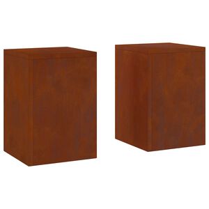 vidaXL Augu statīvs 2 pcs Rūsa 24 x 24 x 35 cm Novecināts tērauds