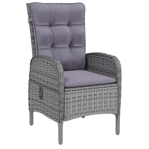 vidaXL 9-daļīgs dārza mēbeļu komplekts, pelēka PE rotangpalma