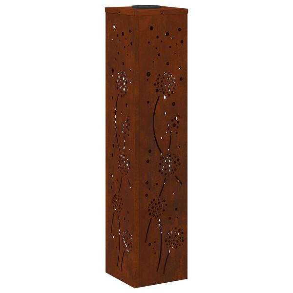 vidaXL Saules LED ceļa gaisma 2 pcs Rūsa Novecināts tērauds