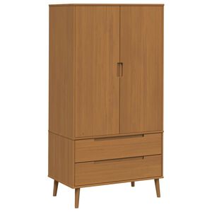 vidaXL Skapis MOLDE Karameles krāsa 90 x 55 x 175 cm Priedes masīvkoks