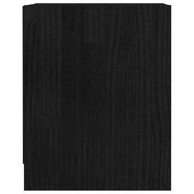 vidaXL naktsgaldiņš, melns, 35,5x33,5x41,5 cm, priedes masīvkoks