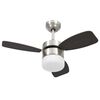 vidaXL griestu ventilators ar lampu un pulti, 76 cm, tum&scaron;i brūns