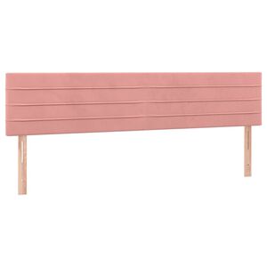 vidaXL gultas galvgaļi, rozā, 200x5x78/88 cm, samts