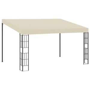 vidaXL dārza nojume, stiprināma pie sienas, 3x4 m, krēmkrāsas audums