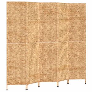 vidaXL istabas aizslietnis, 5 paneļi, 205x180 cm, ūdens hiacinte