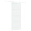 vidaXL Slīdo&scaron;ās durvis Balts 83 x 202 cm Priedes masīvkoks