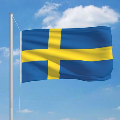 vidaXL Zviedrijas karogs, 90x150 cm
