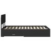 vidaXL Gultas rāmis ar atvilktni Melna 120 x 190 cm Inženierijas koks