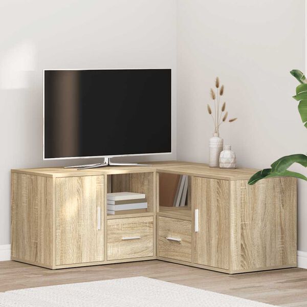 vidaXL stūra skapītis, ozolkoka krāsa, 160x40x45 cm, inženierijas koks