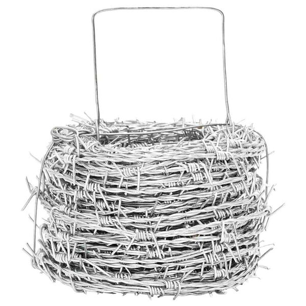 vidaXL Stieple ar asumiem Sudraba 50 m Karsti cinkots tērauds