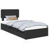 vidaXL Glabā&scaron;anas gulta Regulējams Melna 75 x 190 cm Inženierijas koks