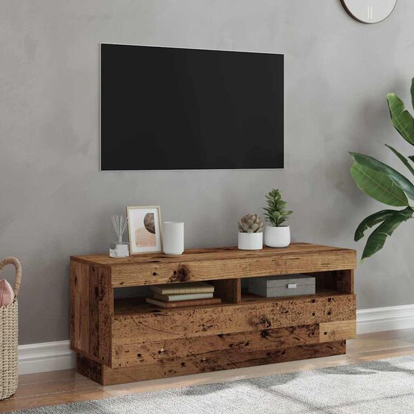 vidaXL TV skapītis ar LED lampiņām, 100x35x40 cm, inženierijas koks