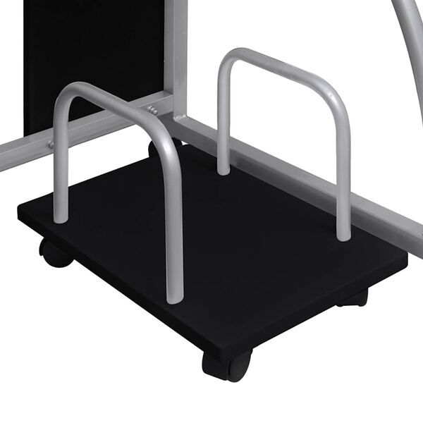 vidaXL datorgalds, melns, 110x52x88,5 cm, inženierijas koks