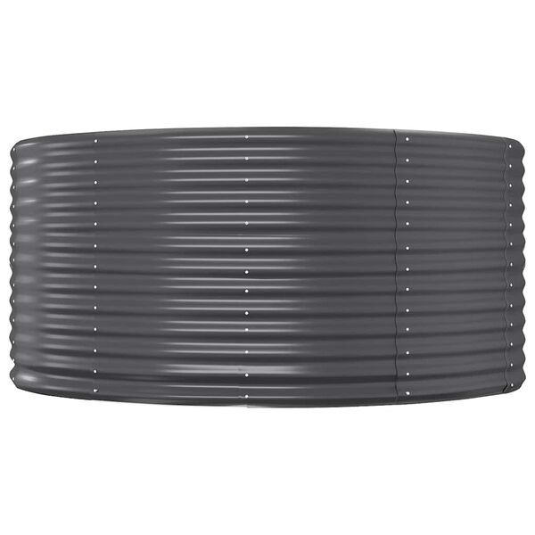 vidaXL augstā puķu kaste, antracītpelēka, 447x140x68 cm, cinkots tērauds