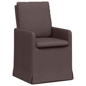 vidaXL Ēdamkrēsli 2 gab. audums Tum&scaron;i brūna 57 x 67 x 98 cm