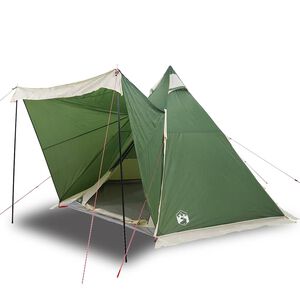vidaXL ģimenes telts, tipi, 6 personām, zaļa, ūdensnecaurlaidīga