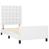 vidaXL gultas rāmis ar galvgali, balts, 100x200 cm, mākslīgā āda