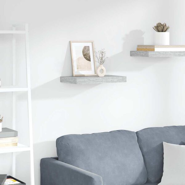 vidaXL sienas plaukts, betona pelēks, 40x23x3,8 cm, MDF