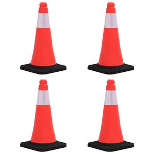 vidaXL atstarojo&scaron;i satiksmes konusi ar smagām pamatnēm, 4 gab., 50 cm