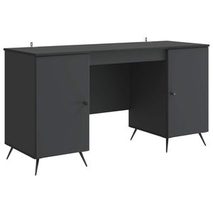 vidaXL Galds Melns 142,5 x 50 x 75 cm Inženierijas koks