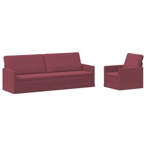 vidaXL Dīvānu komplekts 2 pcs Vīna sarkans Audums