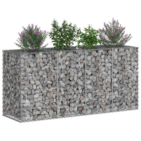 vidaXL Gabions pacelta gulta Sudraba 170 x 50 x 80 cm Cinkots tērauds