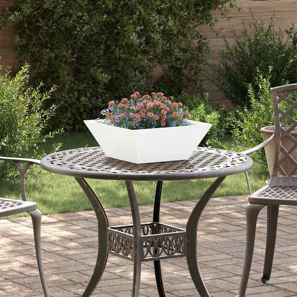 vidaXL Dārza stādītājs 5 pcs Balts 40 x 40 x 15 cm