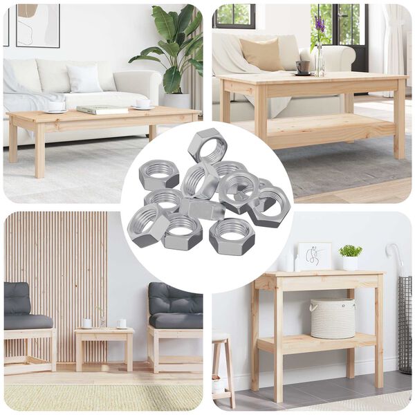 vidaXL Se&scaron;stūra uzgrieznis 12 pcs Sudraba M6 Metāls