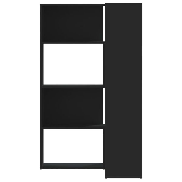 vidaXL 4-līmeņu grāmatu plaukts, melns, 85x85x140cm, inženierijas koks