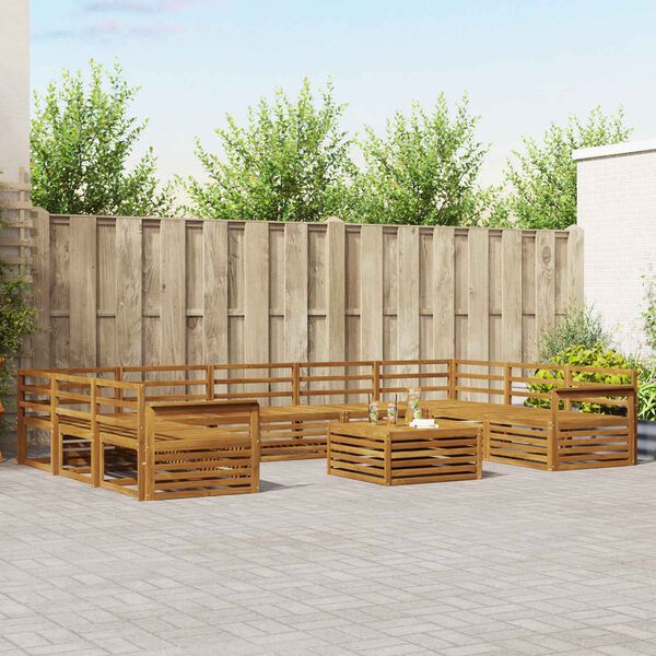 vidaXL Dīvāna komplekti 10 pcs Dabiska Cietā akācijas koks