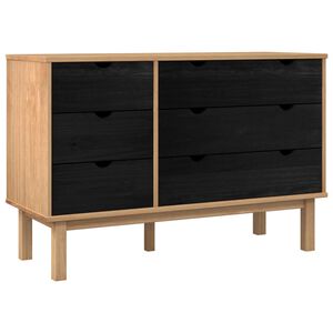 vidaXL Atvilktņu skapis ar atvilktni OTTA Melns 111 x 43 x 73,5 cm