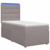 vidaXL Kontinentālā gulta ar matraci Pelēkbrūna 90 x 190 cm Audums