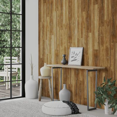 vidaXL sienu paneļi, koka imitācija, brūni, PVC, 4,12 m²