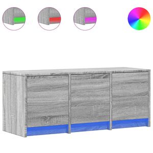 vidaXL TV skapītis ar LED, pelēks, 97x34x40 cm, inženierijas koks