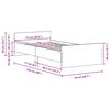 vidaXL gulta bez matrača, melns ozola, 75x190 cm, inženierijas koks